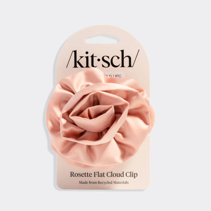 Satin Rosette Medium Flat Cloud Clip - Terracotta