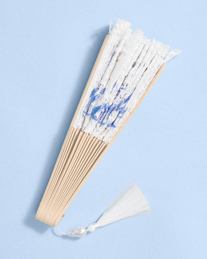 White Lace Bride to Be Folding Fan