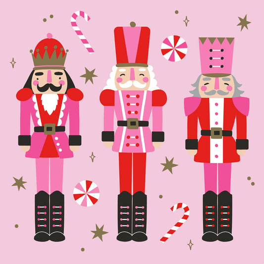3 Nutcracker - Pink Holiday Cocktail Napkins