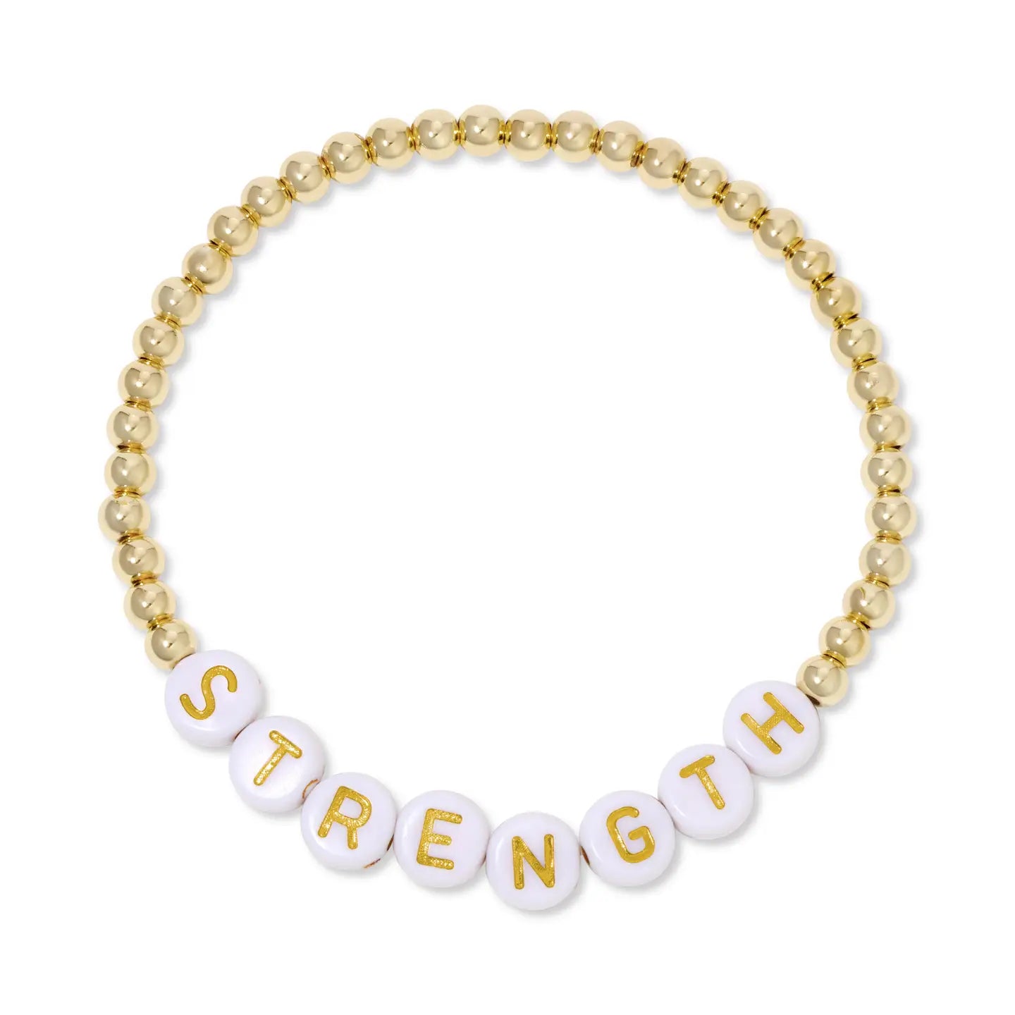STRENGTH 4mm Gold Beaded Bracelet