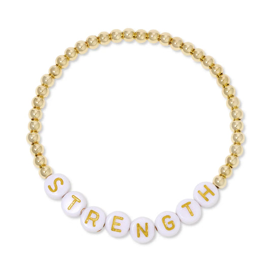 STRENGTH 4mm Gold Beaded Bracelet