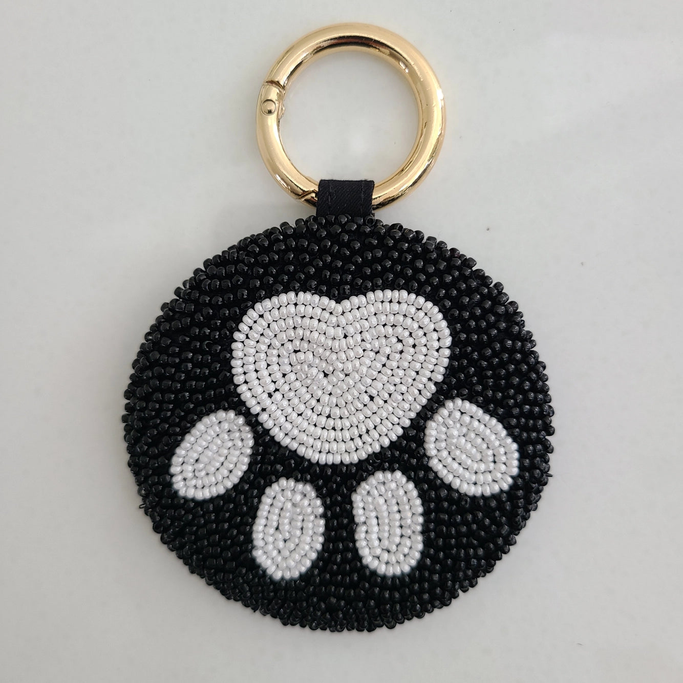 Dog Paw Beaded Keychain