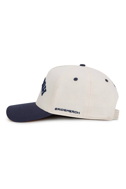 Husband Collegiate Trucker Hat, Cream/Navy