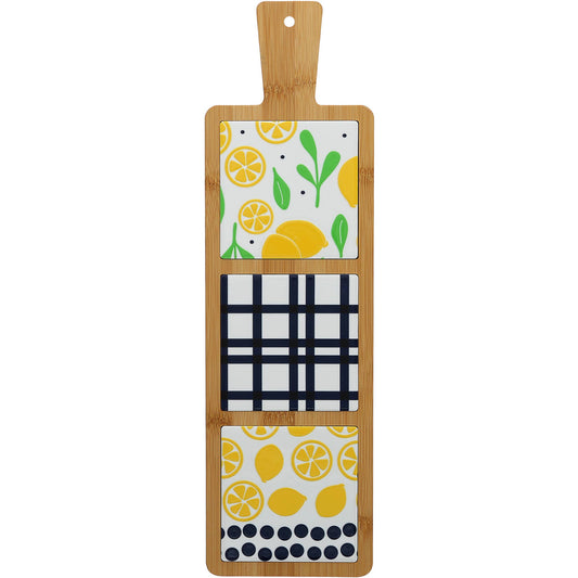 Lemons - 16.5" Bamboo & Ceramic Tile Trivet