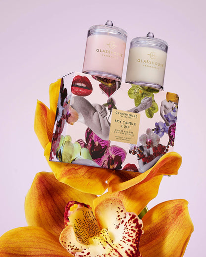 Glasshouse Radiance In Bloom & Velvet Rhapsody Candle Duo