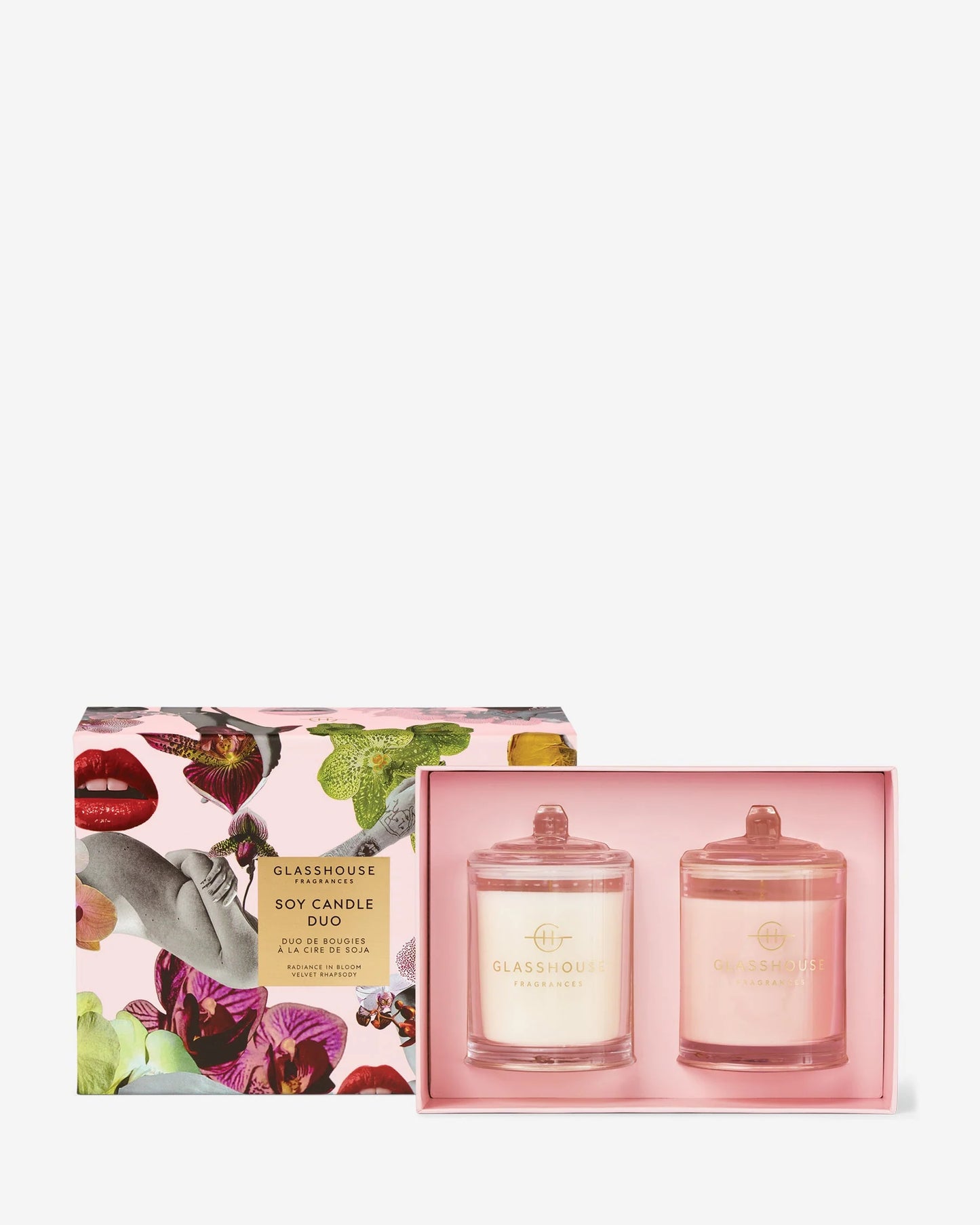 Glasshouse Radiance In Bloom & Velvet Rhapsody Candle Duo