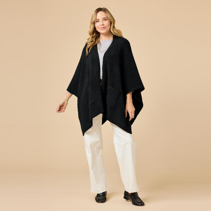 Softies Solid Rib Marshmallow Shawl in Black