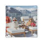 Après Ski Dog Lounge Glass Tray 6x6 by Toss Designs