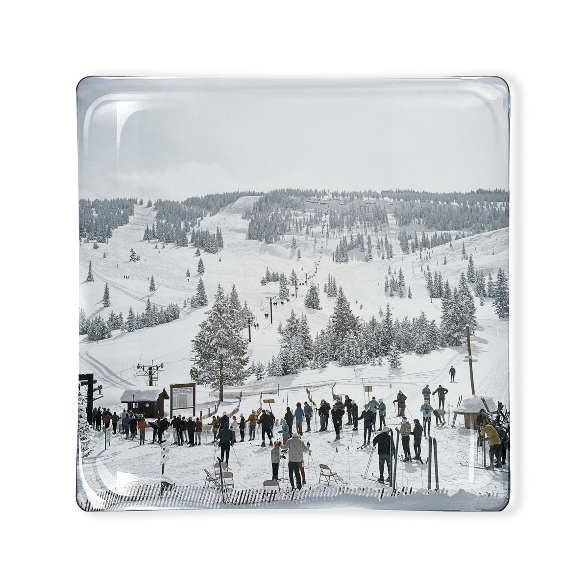 Ski Vail Glass Tray 6x6 by Toss Designs
