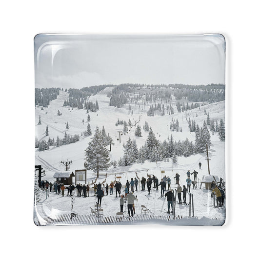 Ski Vail Glass Tray 6x6 by Toss Designs