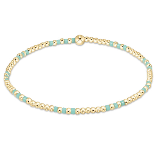 Hope Joy Pattern 2mm Bead  Bracelet - Mint