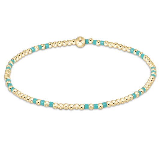 Hope Joy Pattern 2mm Bead Bracelet - Turquoise