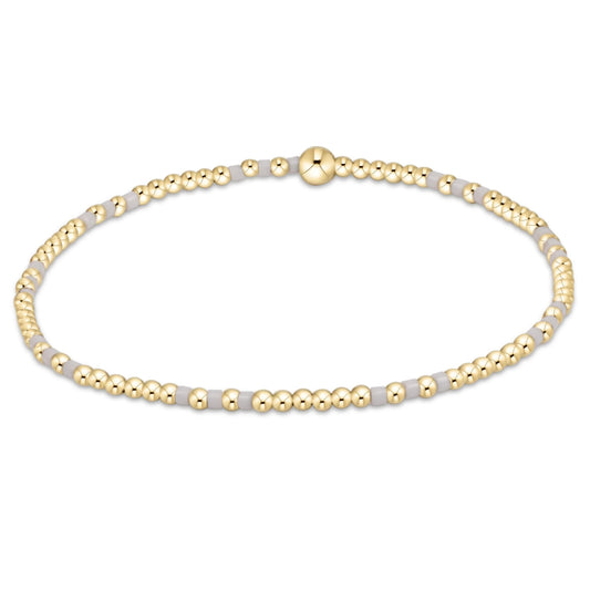 Hope Joy Pattern 2mm Bead  Bracelet - White