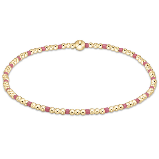 Hope Sincerity Pattern 2mm Bead  Bracelet - Bright Pink