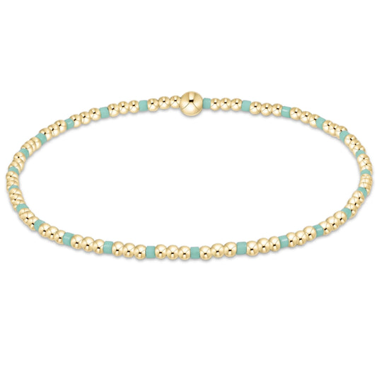 Hope Sincerity Pattern 2mm Bead  Bracelet - Mint