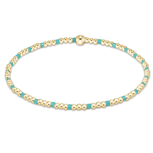 Hope Sincerity Pattern 2mm Bead  Bracelet - Turquoise