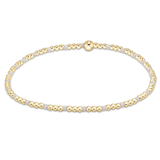 Hope Sincerity Pattern 2mm Bead  Bracelet - White