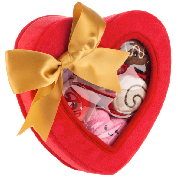 Plush smiling chocolate pieces
