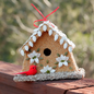 Mr. Bird Poinsettia House w/ Cardinal