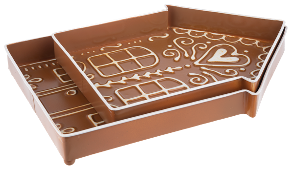 Embossed Gingerbread House Tray