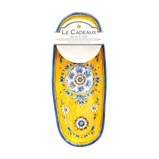 Benidorm Melamine Bowl and Tray Gift Set