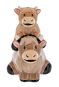Highland Cow Stacking Salt & Pepper Shakers