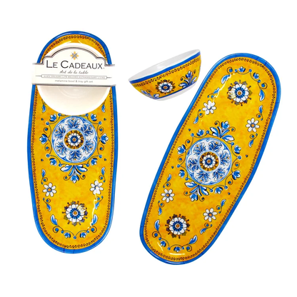 Benidorm Melamine Bowl and Tray Gift Set