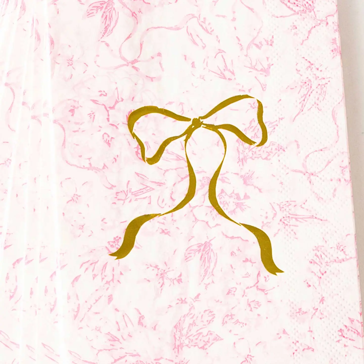 Pink Bow Toile Paper Guest Towel