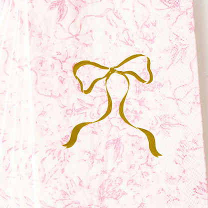 Pink Bow Toile Paper Guest Towel