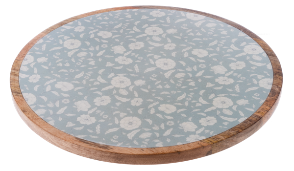 Vintage Light Blue Floral Pattern Lazy Susan