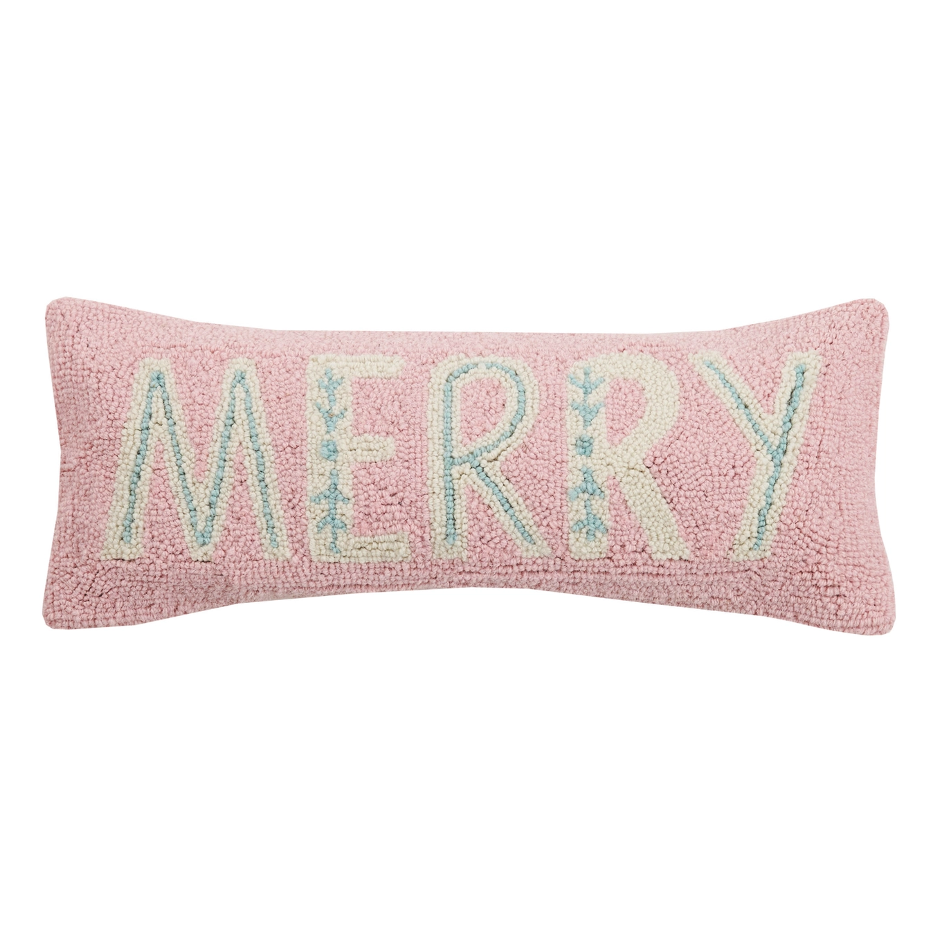 Light Pink Merry Hook Pillow - Christmas