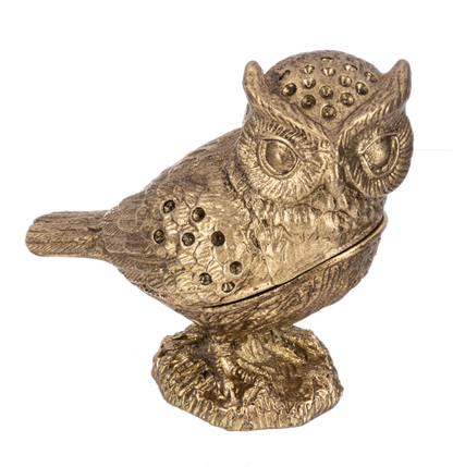 Antiqued Gold Owl Keepsake Box