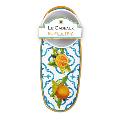 Valencia Melamine Bowl and Tray Gift Set