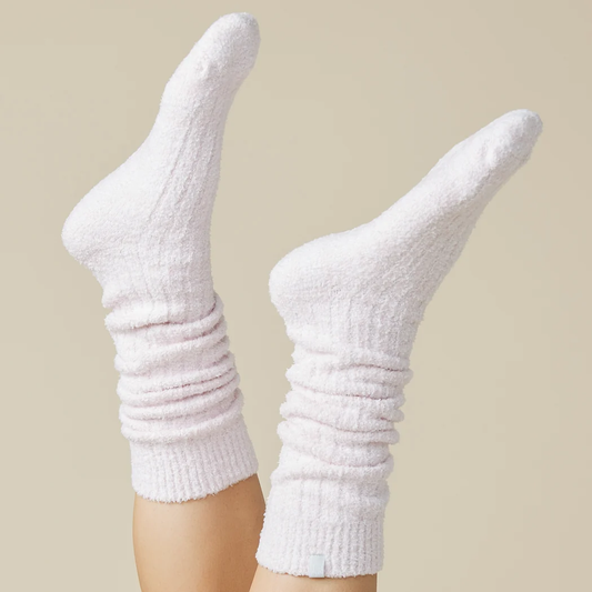 Heather Blush Pink Slouchy Marshmallow Socks
