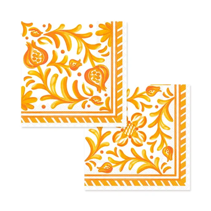 Sicily Orange Cocktail Napkins & Cheese Knife Gift Set