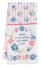 Friends are the Flowers in the Garden of Life Tea Towel