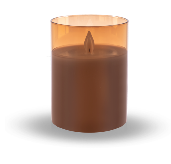 Flameless LED Candle in Gold Glass (4x3)