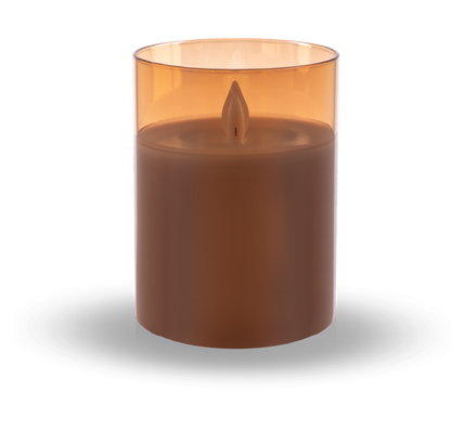 Flameless LED Candle in Gold Glass (4x3)