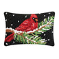 Cardinal On Branch Hook Pillow