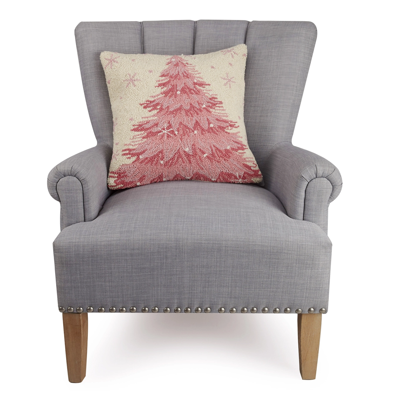 Pink Christmas Tree Hook Pillow