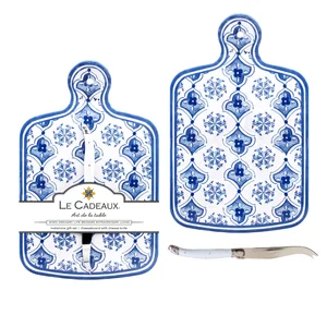 Moroccan Blue Melamine Cheeseboard Gift Set