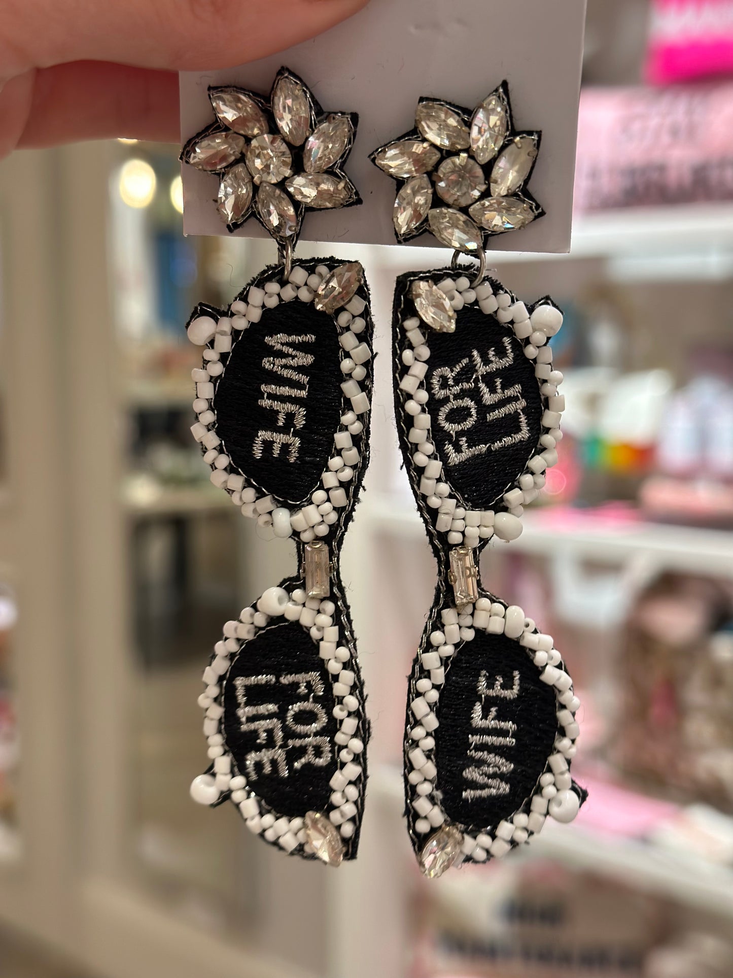 Wife for Life Sunglasses Beaded Earrings