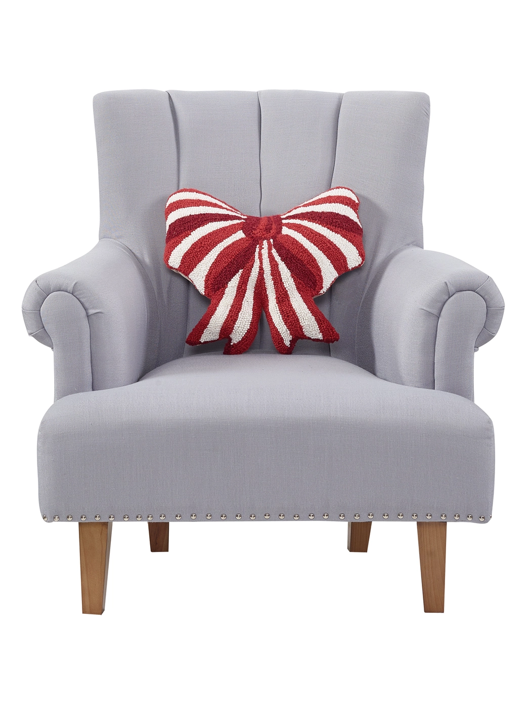 Shaped Red & White Bow Hook Pillow