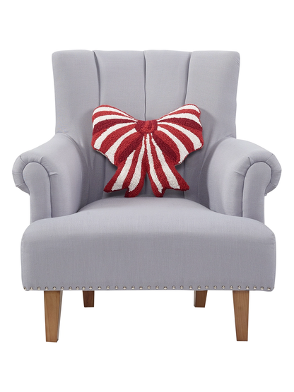 Shaped Red & White Bow Hook Pillow