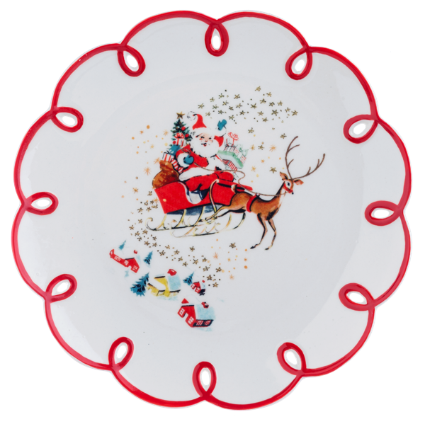 Retro Santa Cookie Plate