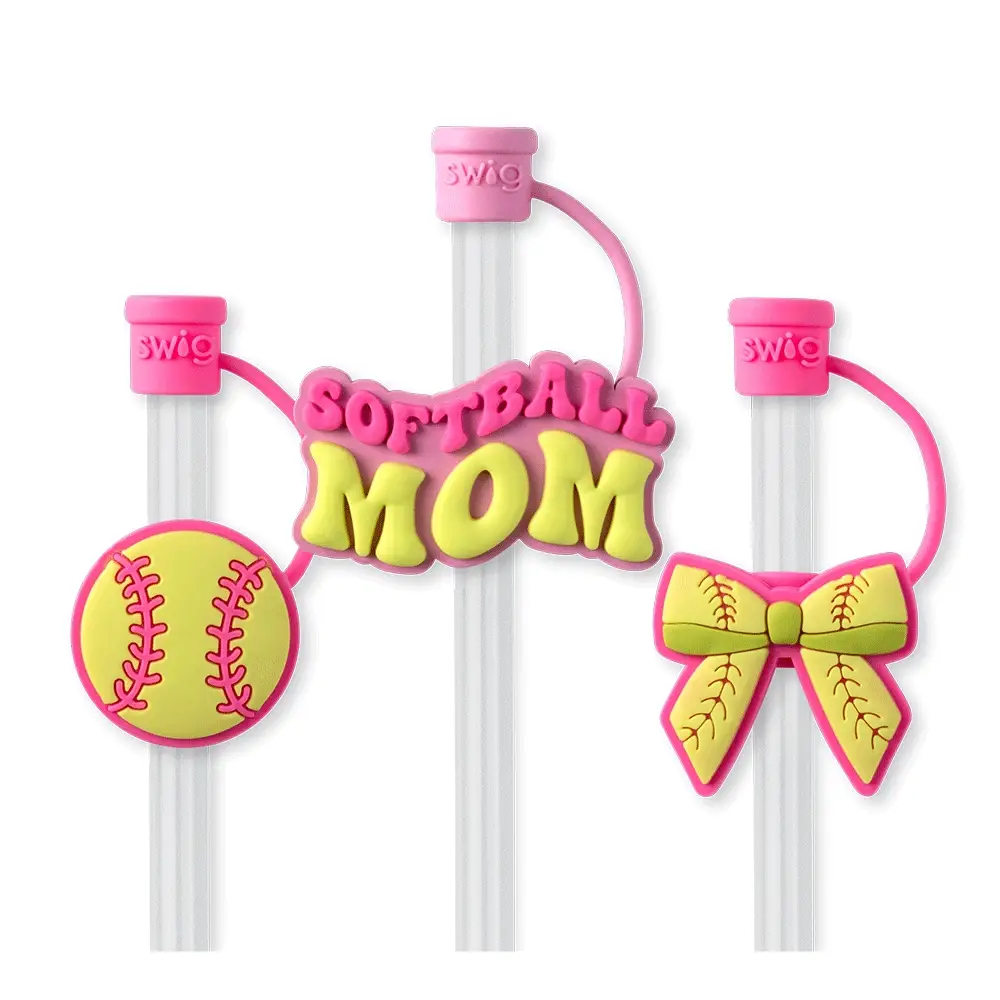 Pitch Hit Run Straw Topper Set