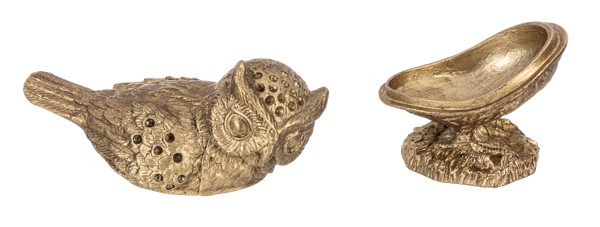 Antiqued Gold Owl Keepsake Box