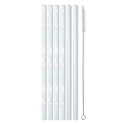 Bride To Be + Silver Glitter Reusable Straws