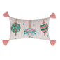 Holiday Bright's Ornaments W/Tassels Embroidered Pillow