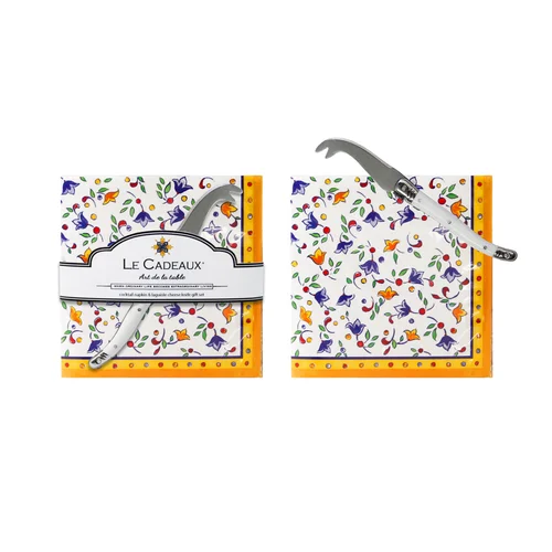 Capri Cocktail Napkins & Cheese Knife Gift Set